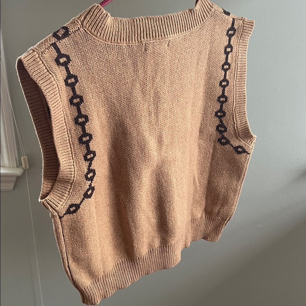 MOON RIVER JACQUARD V-NECK CARDIGAN SWEATER VESTI - Picture 7 of 7